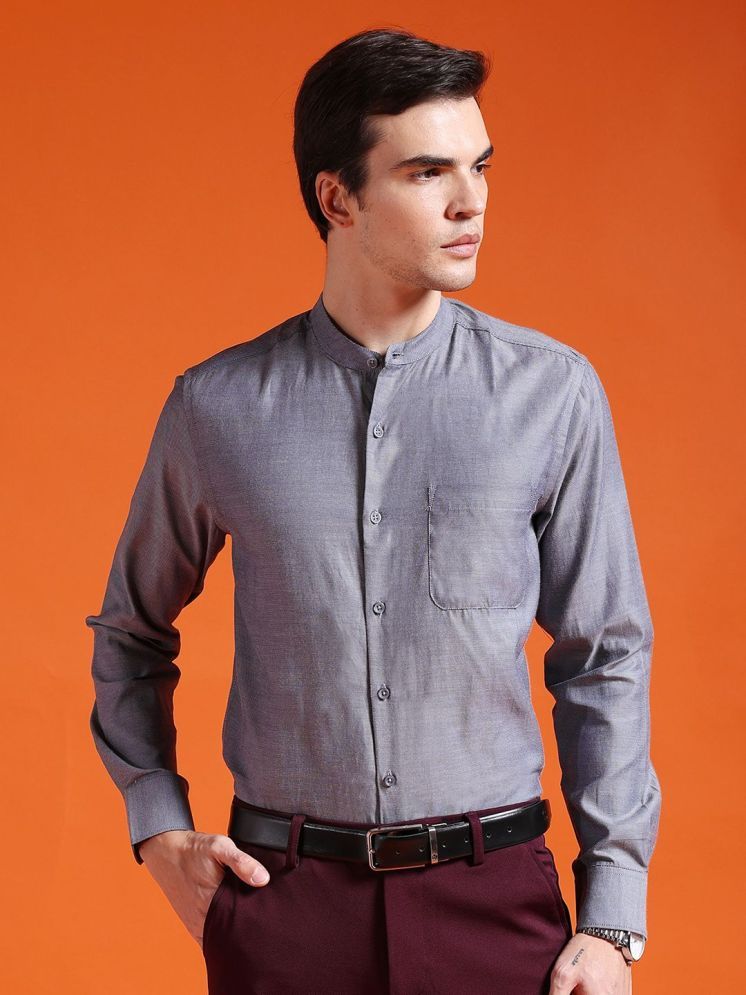     			The Indian Garage Co. Cotton Blend Slim Fit Full Sleeves Men's Formal Shirt - Grey ( Pack of 1 )