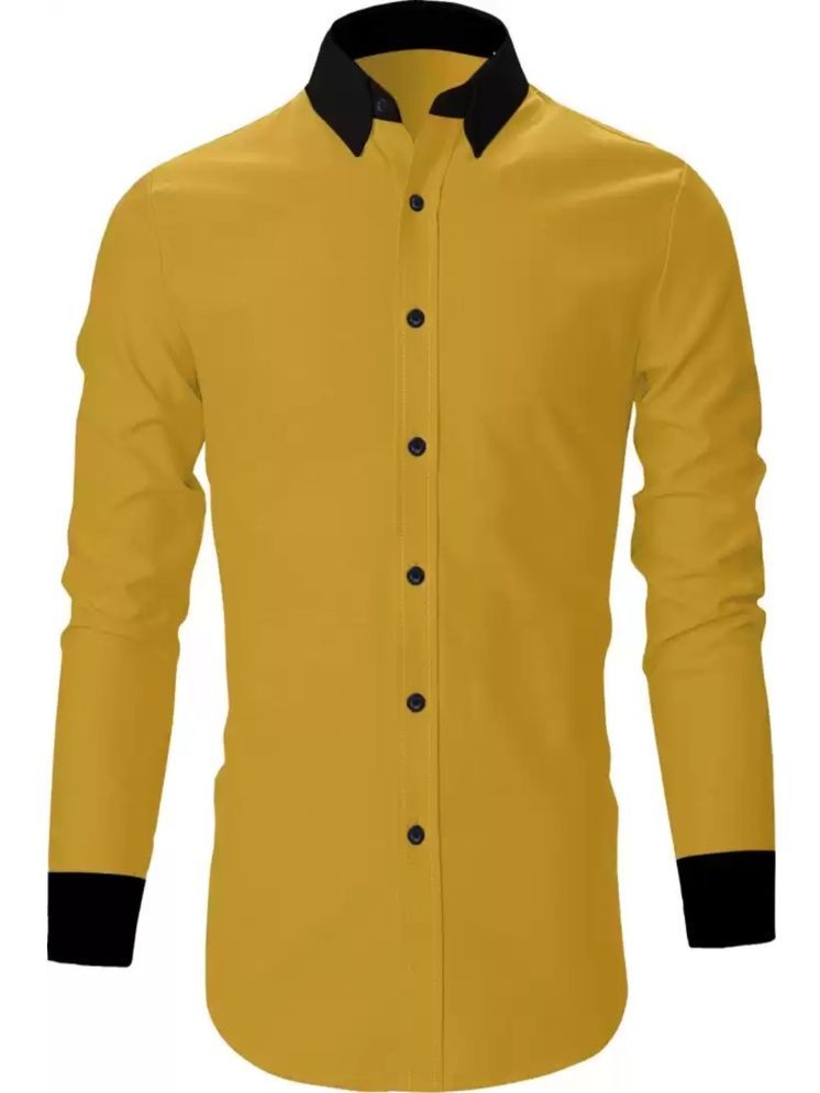     			VERTUSY Cotton Blend Regular Fit Solids Full Sleeves Men's Casual Shirt - Yellow ( Pack of 1 )