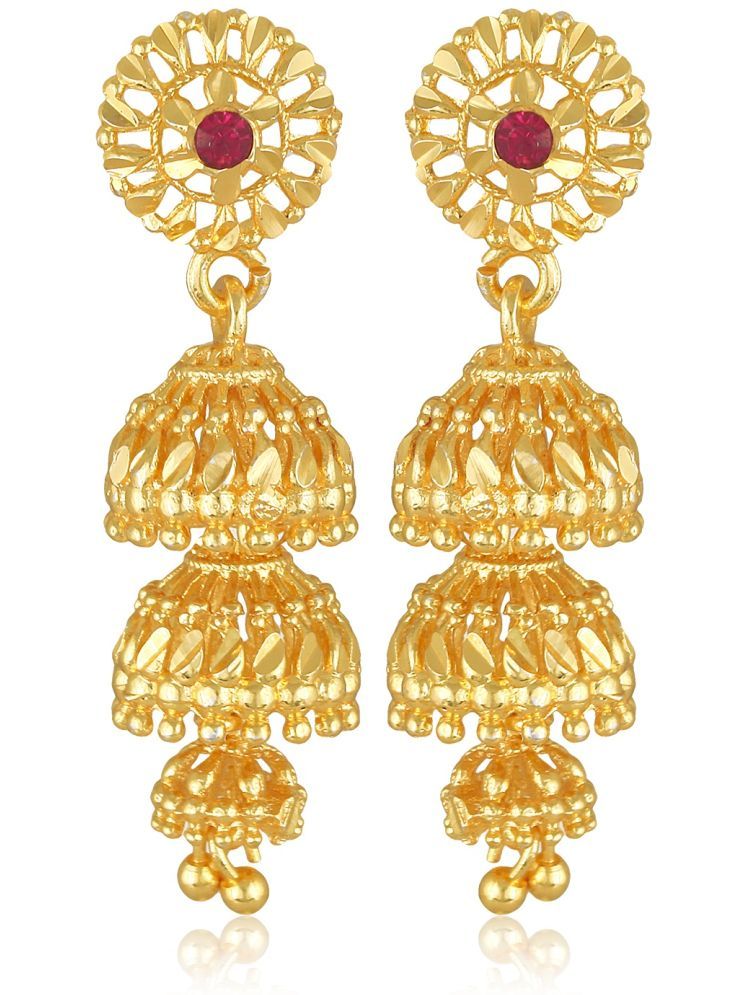     			VIVASTRI Golden Jhumki Earrings ( Pack of 1 )