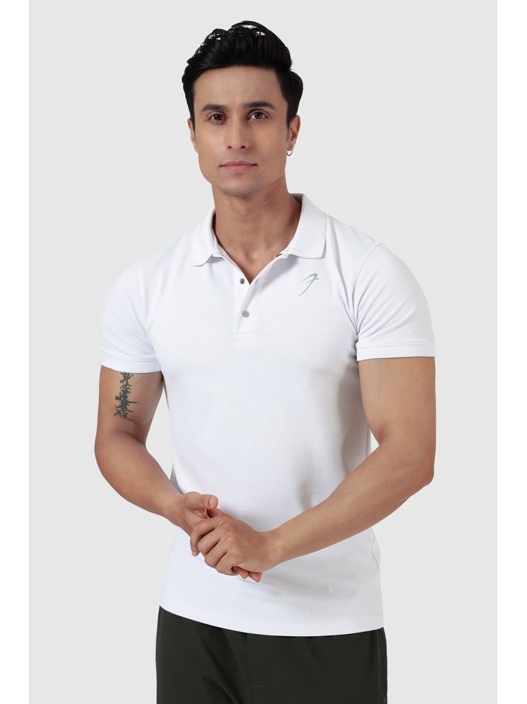     			Fuaark White Cotton Regular Fit Men's Sports Polo T-Shirt ( Pack of 1 )