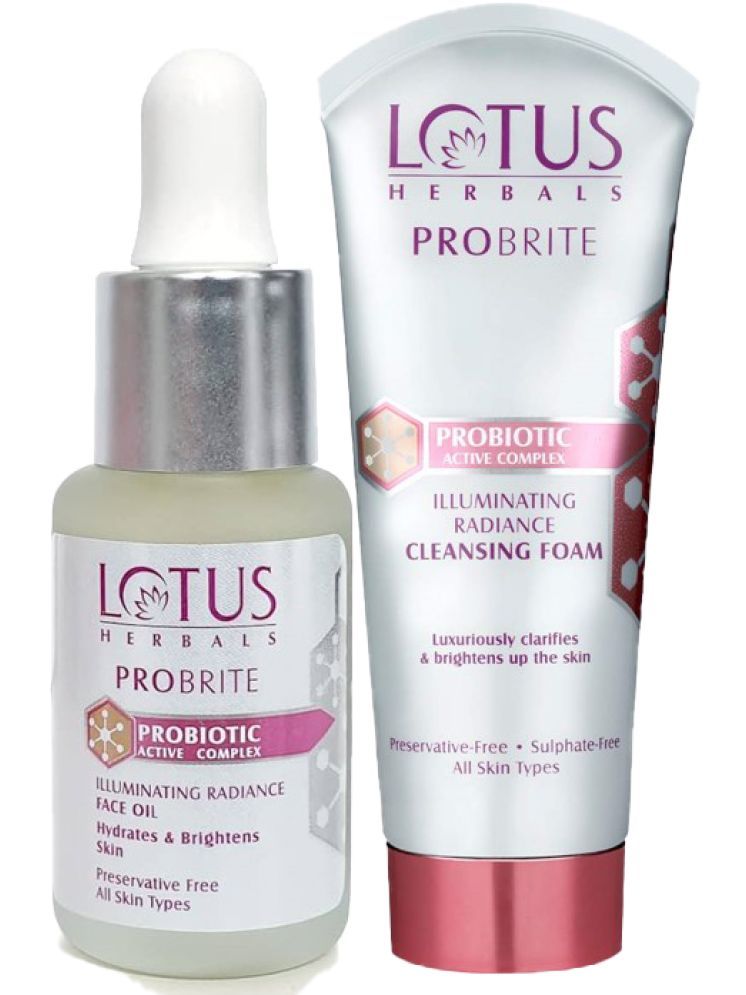     			Lotus Herbals Probrite Illuminating Radiance Cleansing Foam 100g , Radiance Face Oil 15ml (Pack of 2)