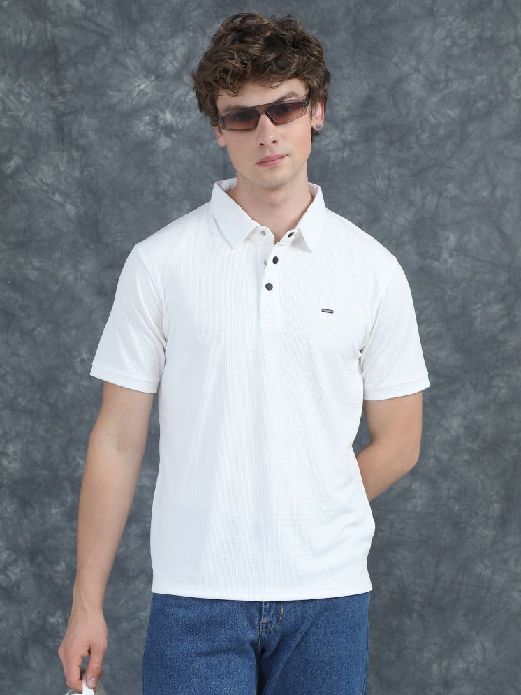     			Paul Street Pack of 1 Polyester Slim Fit Self Design Half Sleeves Men's Polo T Shirt ( White )