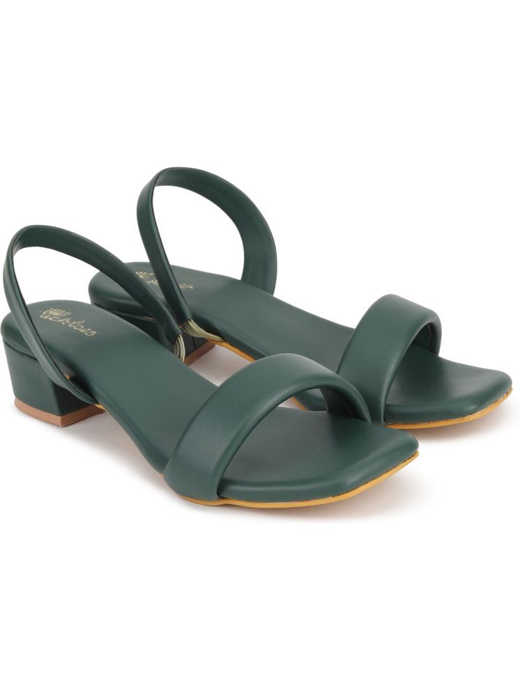     			Picktoes Green Women's Sandal Heels