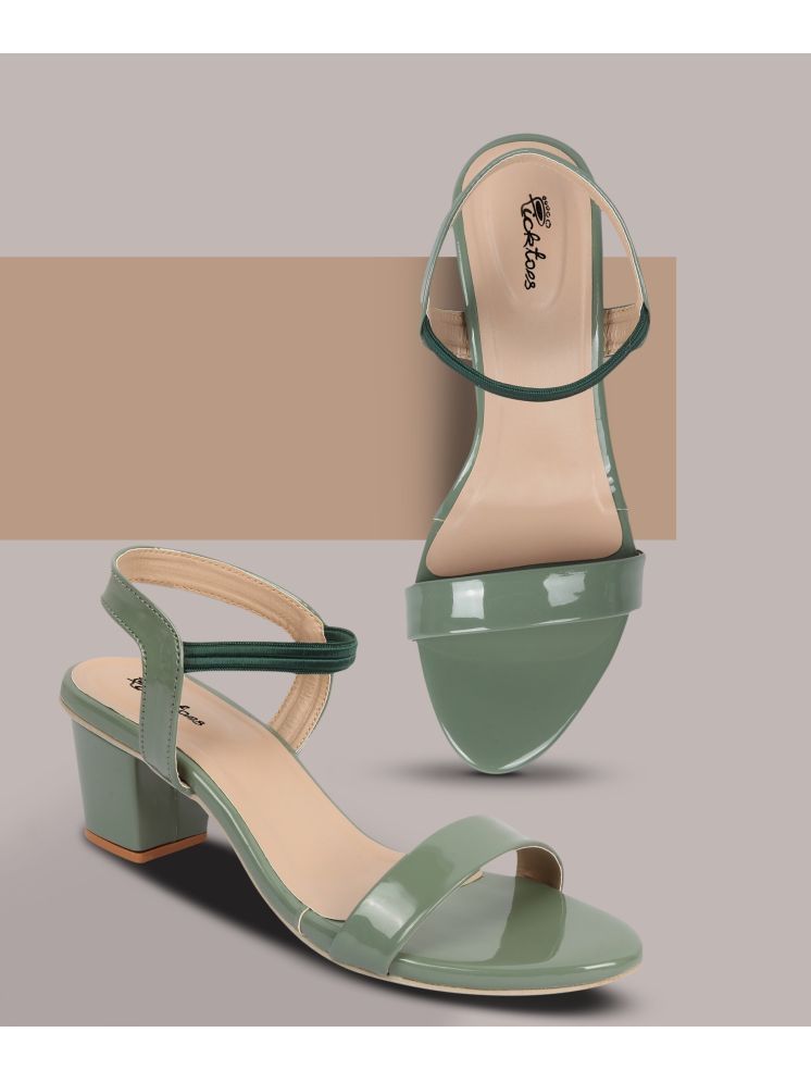     			Picktoes Green Women's Sandal Heels