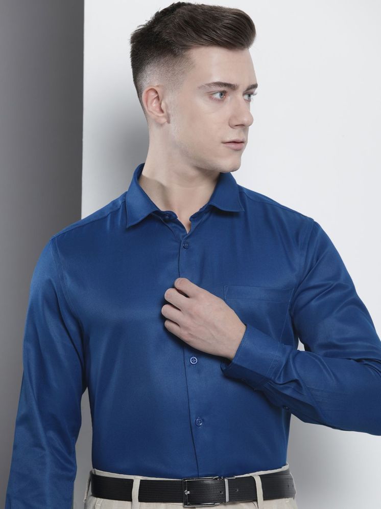     			The Indian Garage Co. Cotton Blend Slim Fit Full Sleeves Men's Formal Shirt - Blue ( Pack of 1 )