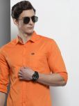 The Indian Garage Co Men Orange Comfort Regular Fit Cotton Casual Shirt