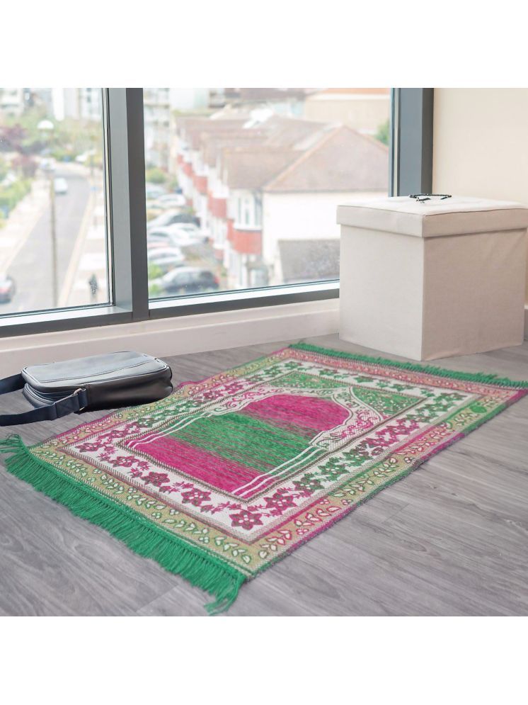     			FURNISHING HUT Green Single Regular Cotton Prayer Mat ( 110 X 70 cm )