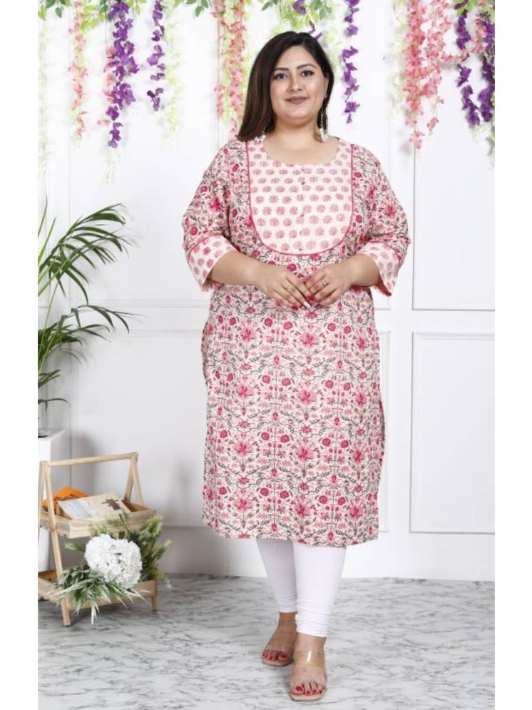     			Swasti Pack of 1 Cotton Printed Straight Women's Kurti - ( White )