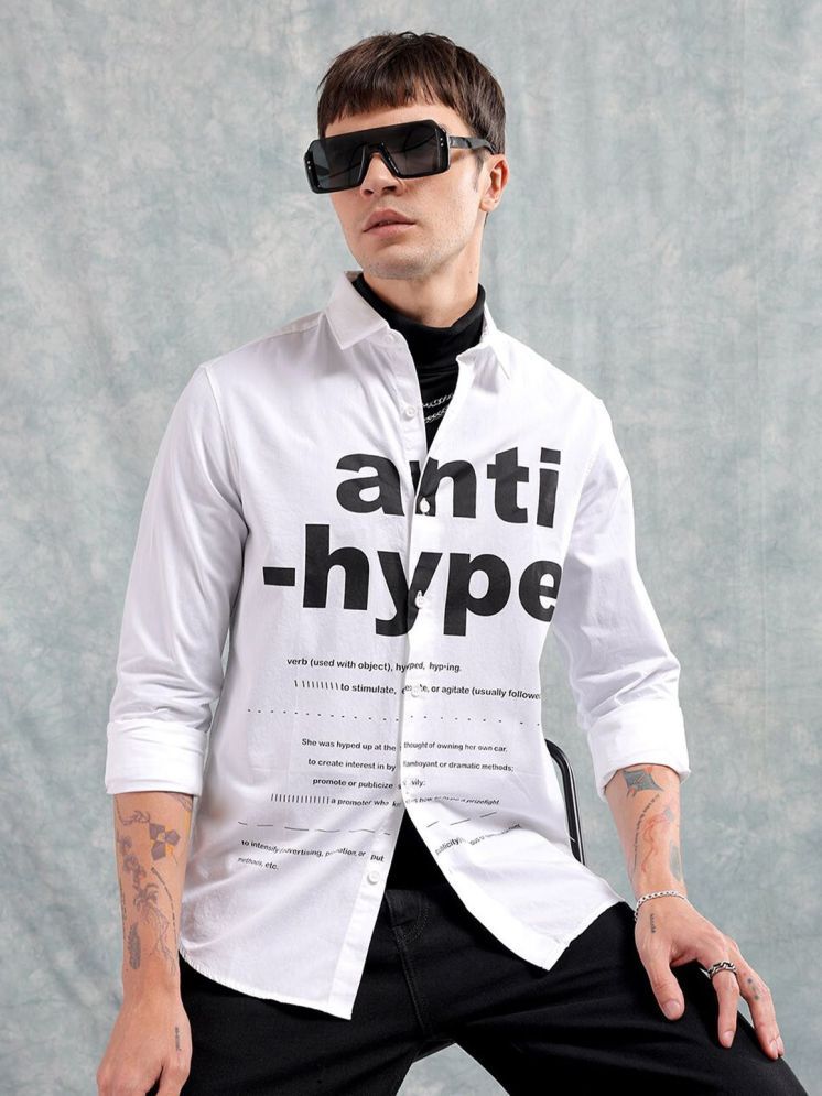     			The Indian Garage Co Slim Fit Typography Printed Pure Cotton Casual Shirt