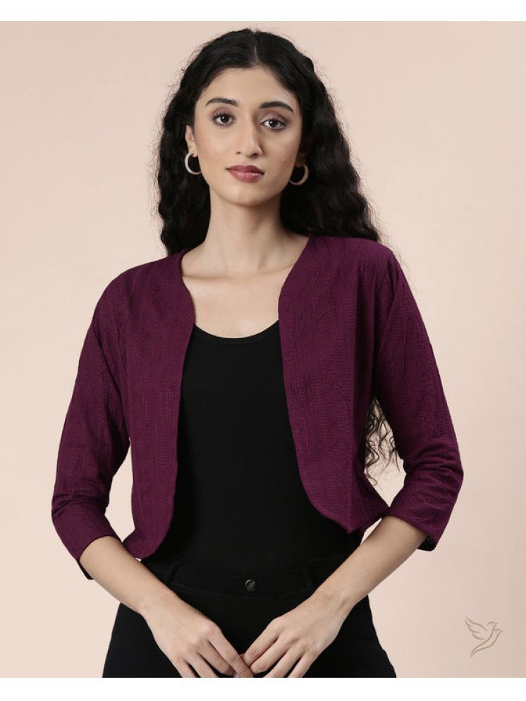     			Twin Birds Cotton Women's Shrugs - Maroon ( )