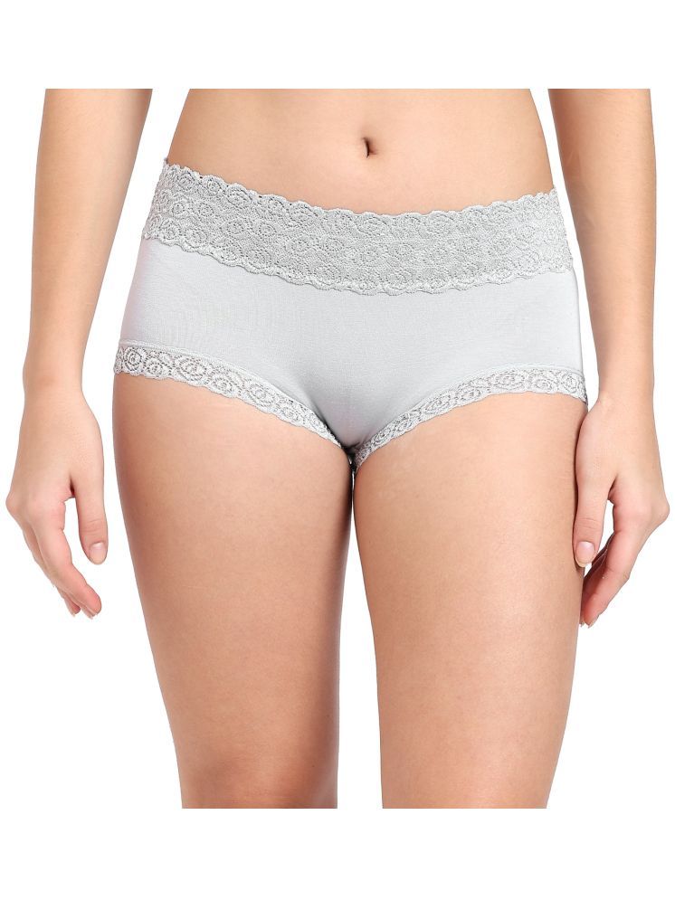     			munaafi Pack of 1 Cotton Lycra Briefs For Women ( Light Grey )