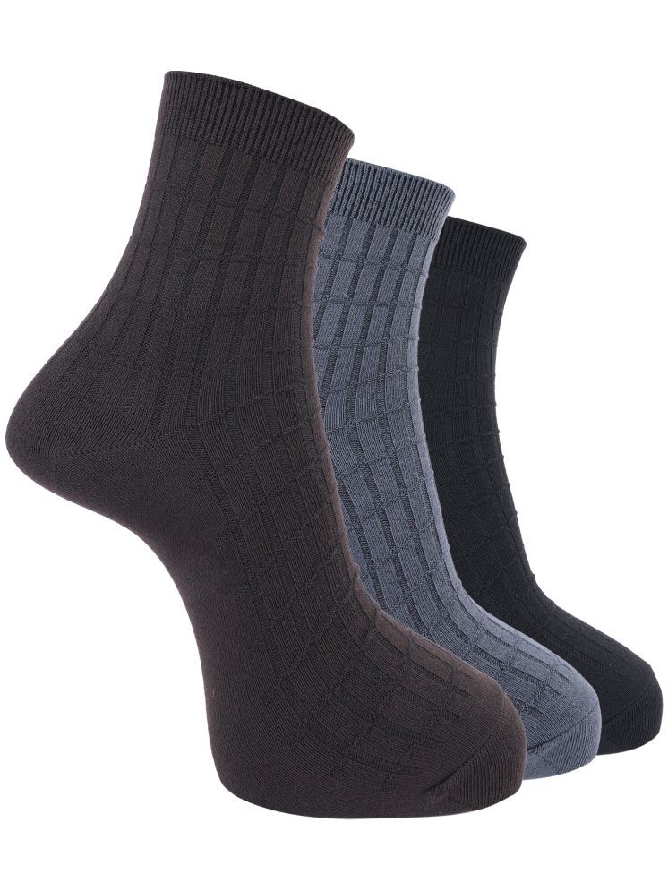     			Dollar Pack of 3 Men's Cotton Blend Ankle Length Socks ( Multicolor )