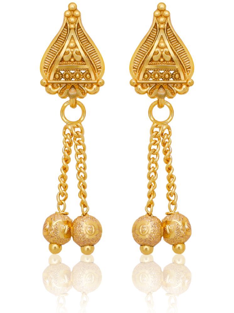     			Drashti Collection Golden Danglers Earrings ( Pack of 1 )