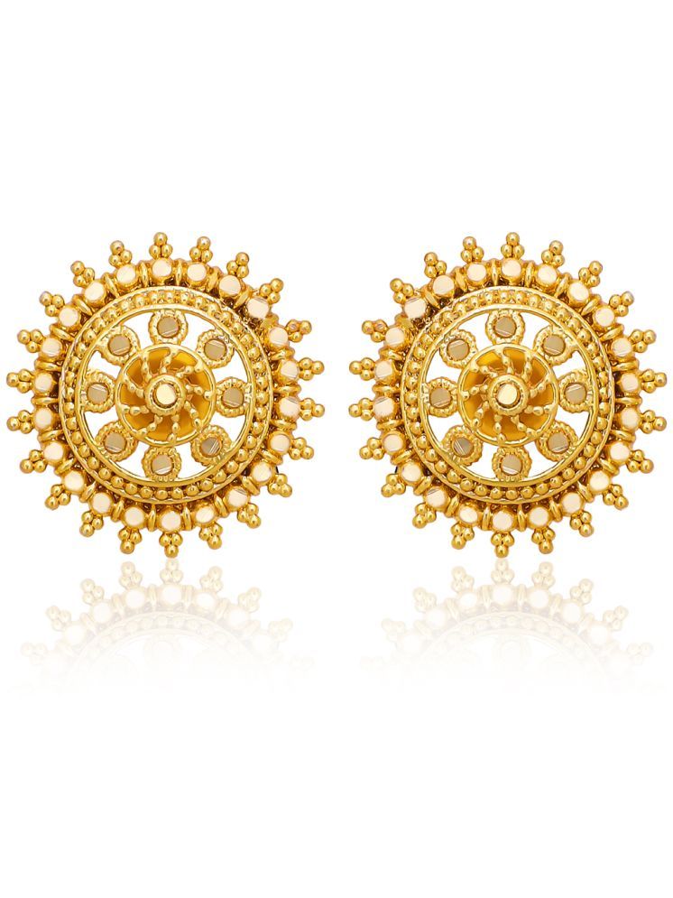     			Drashti Collection Golden Stud Earrings ( Pack of 1 )