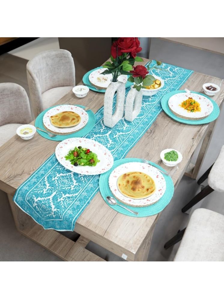     			FURNISHING HUT Cotton 10 Seater Table Runner ( 180 cm x 34 cm ) Single - Aqua