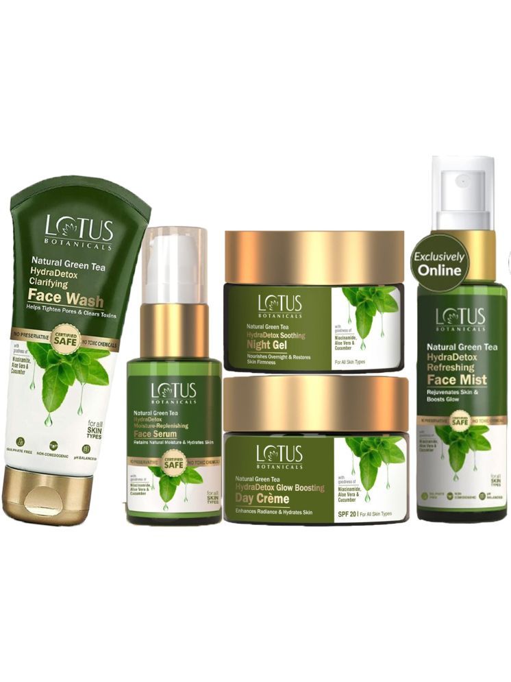     			Lotus Botanicals Natural Green Tea Day Cream 50g,Night Gel 50g,FaceWash 100g ,Serum 30ml ,Mist 30ml (Pack of 4)