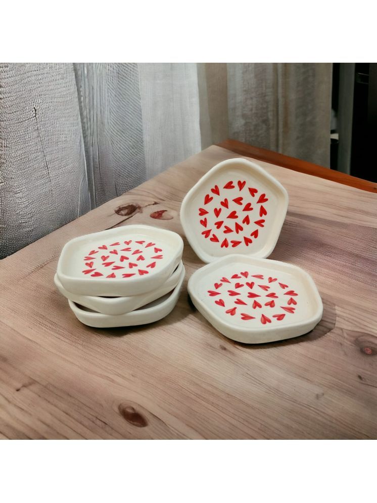     			Malaikah 5 Pcs Ceramic White Platter