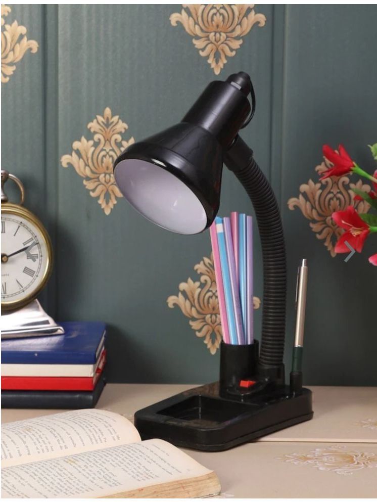     			SPARKWORLD Black Study Table Lamp ( Pack of 1 )