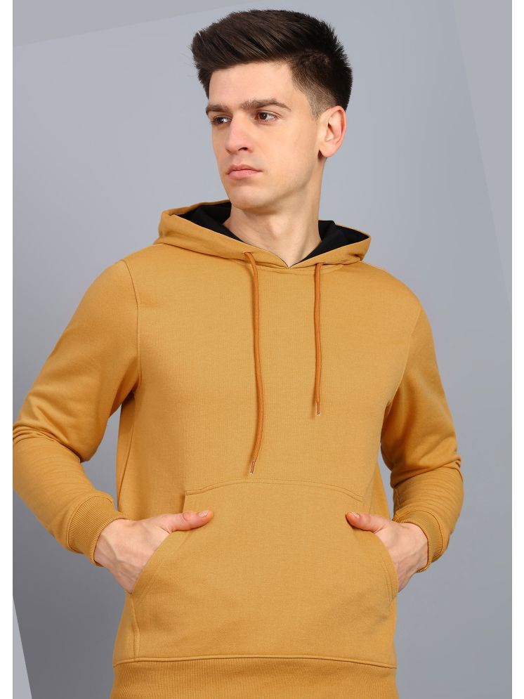     			XFOX Fleece Hooded Men's Sweatshirt - Yellow ( Pack of 1 )