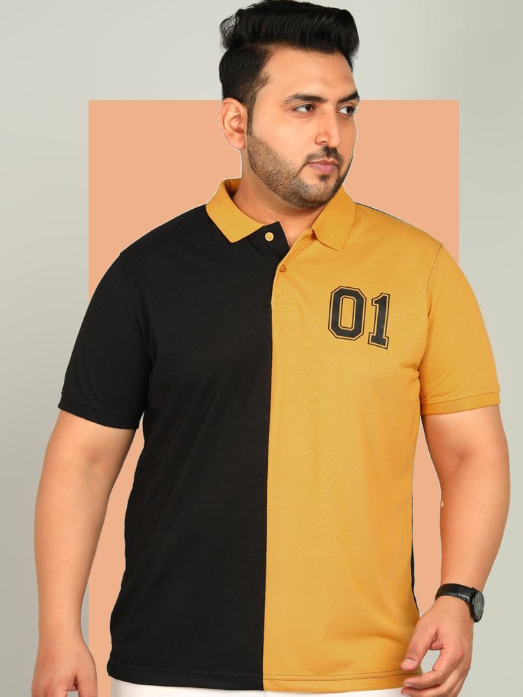     			XFOX Pack of 1 Cotton Blend Regular Fit Colorblock Half Sleeves Men's Polo T Shirt ( Mustard )