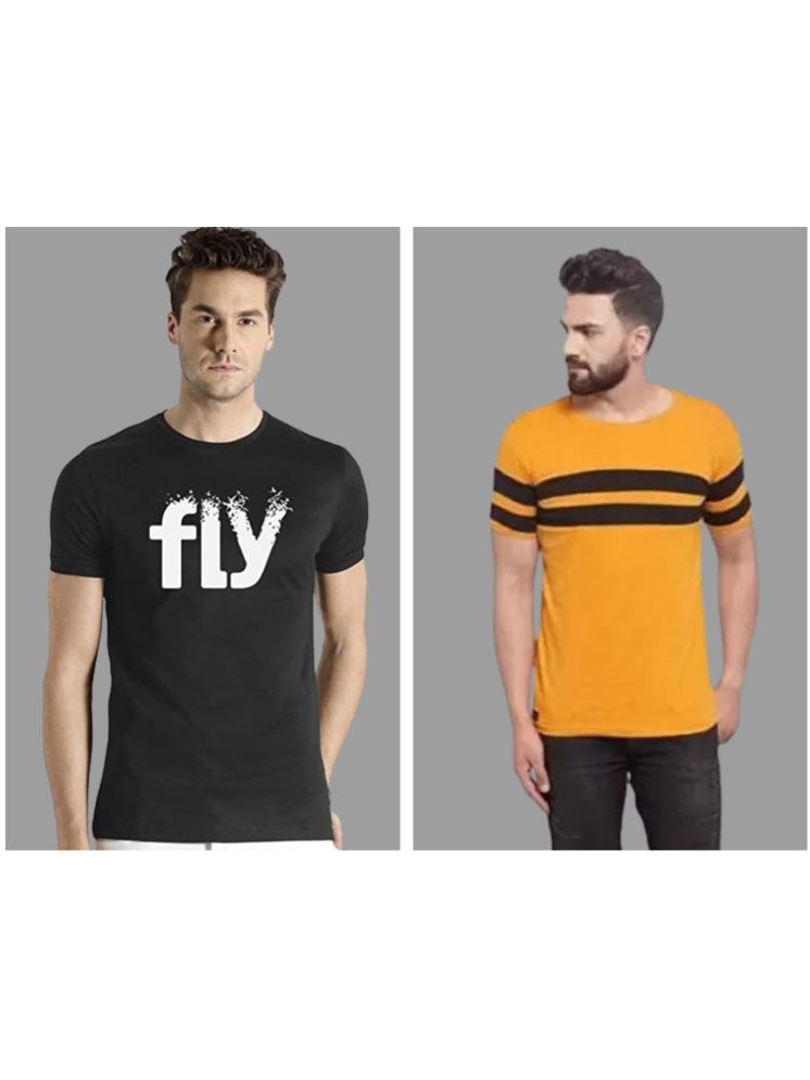     			attitude start of fashion Pack of 2 Polyester Regular Fit Men's T-Shirt ( Mustard )