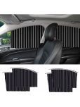 Universal Fit Magnetic Car Side Window Privacy Sunshade  4PCS Removable Heat & Sunshade Protection Curtains for Car Windows  Pleated Black Magnetic Car Window Curtains