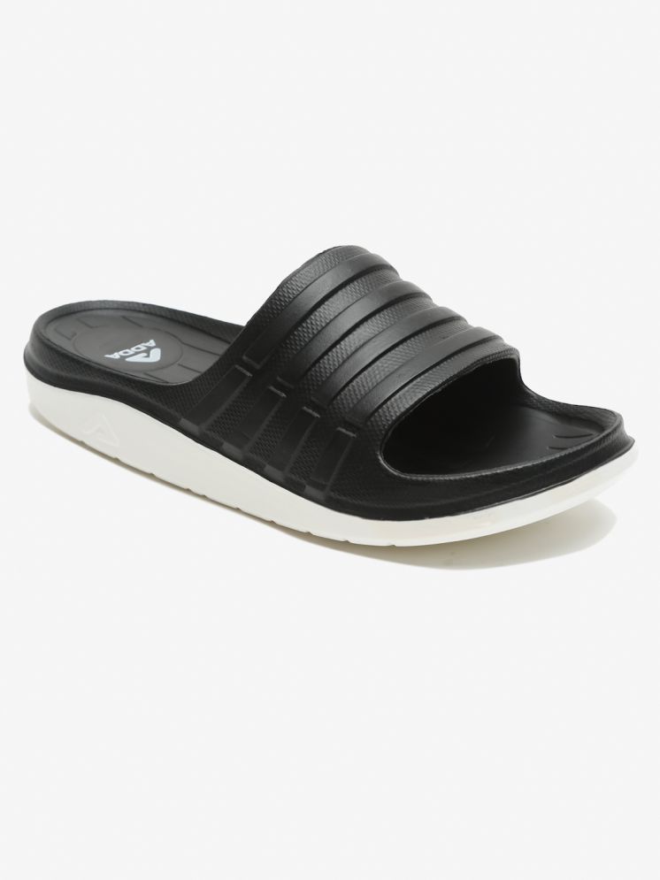     			Adda Black Men's Slide Flip Flop