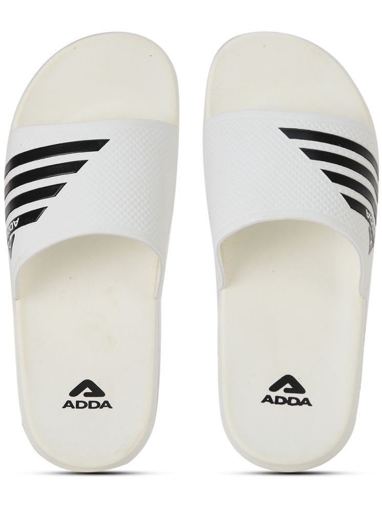     			Adda White Men's Slide Flip Flop