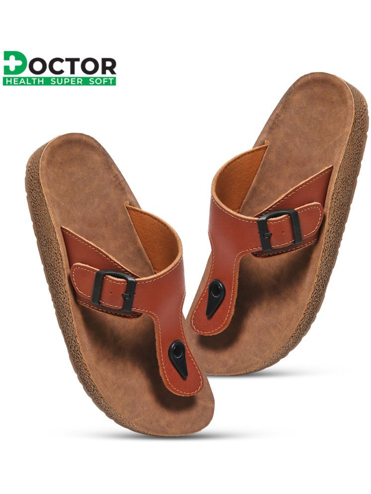     			Doctor Health Super Soft Tan Men's Leather Slipper