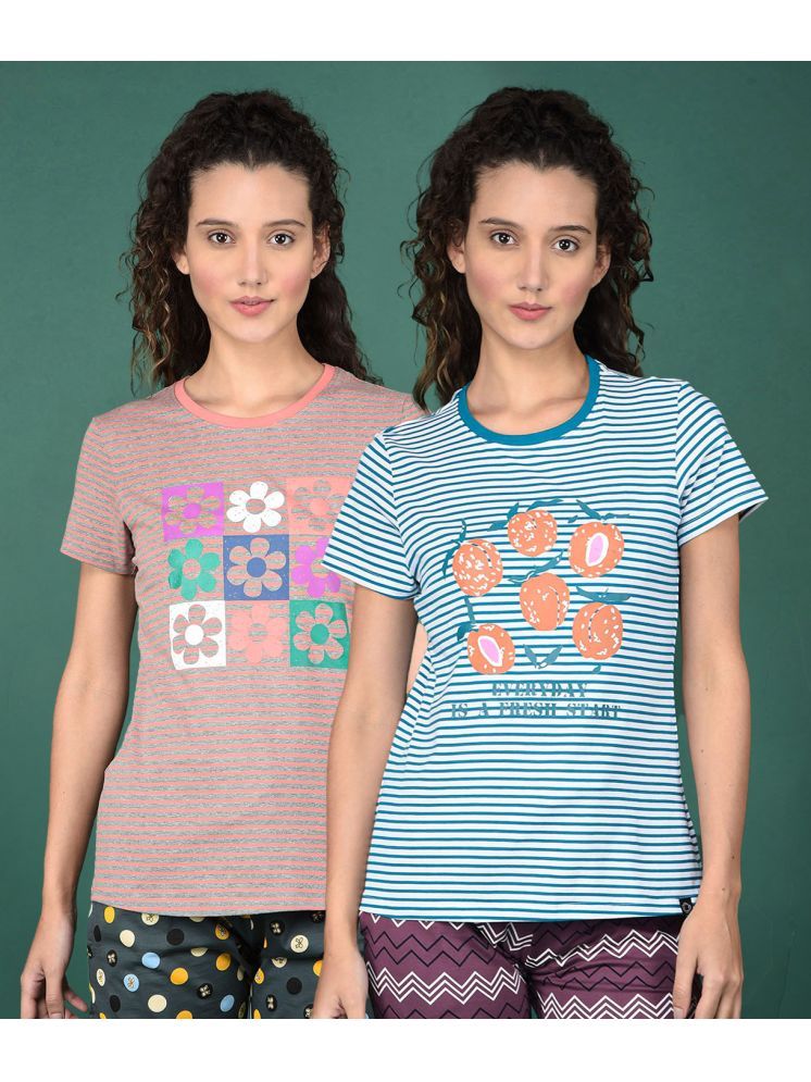     			Dollar Multi Cotton Blend Tees - Pack of 2