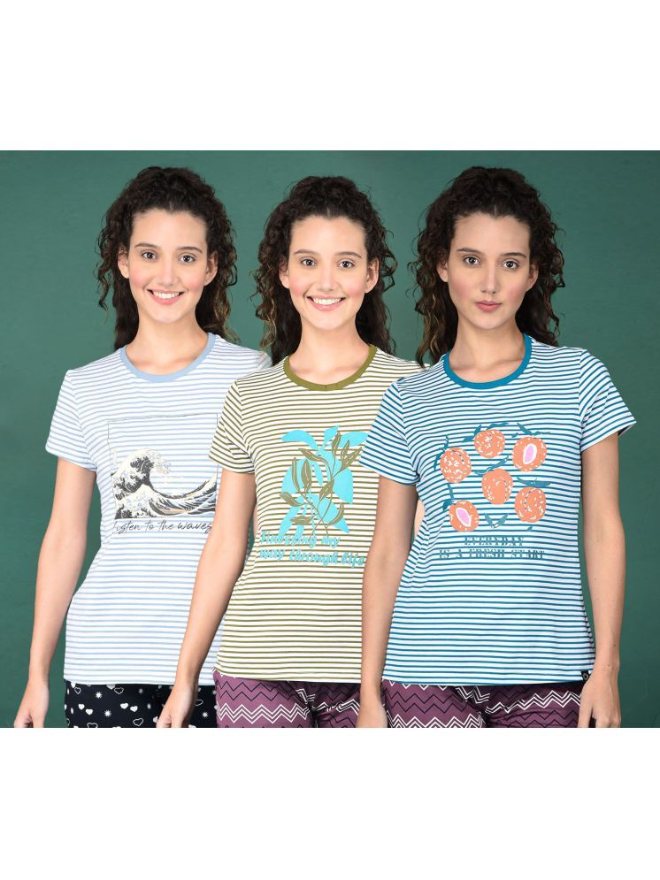     			Dollar Multi Cotton Blend Tees - Pack of 3