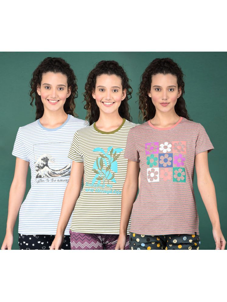     			Dollar Multi Cotton Blend Tees - Pack of 3