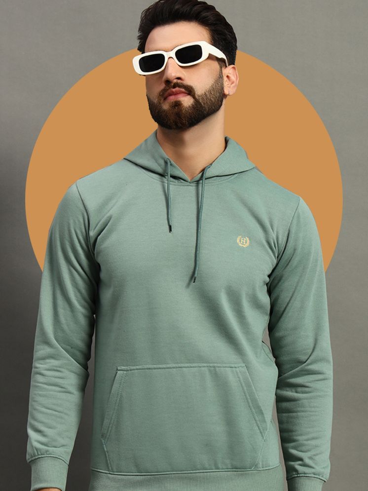     			Hushbucks Fleece Hooded Men's Sweatshirt - Mint Green ( Pack of 1 )