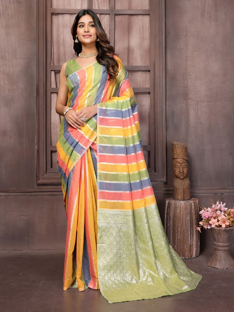     			Janasya Pack of 1 Cotton Woven Saree With Blouse Piece ( Multicolor )