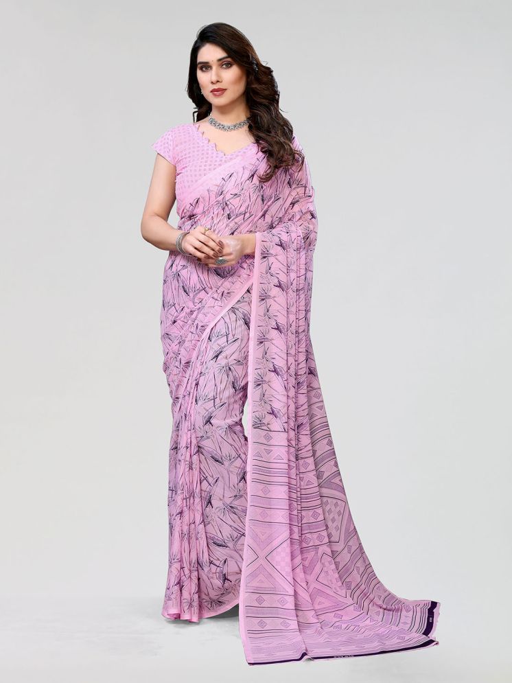     			Kashvi Sarees Pack of 1 Georgette Printed Saree With Blouse Piece ( Purple )