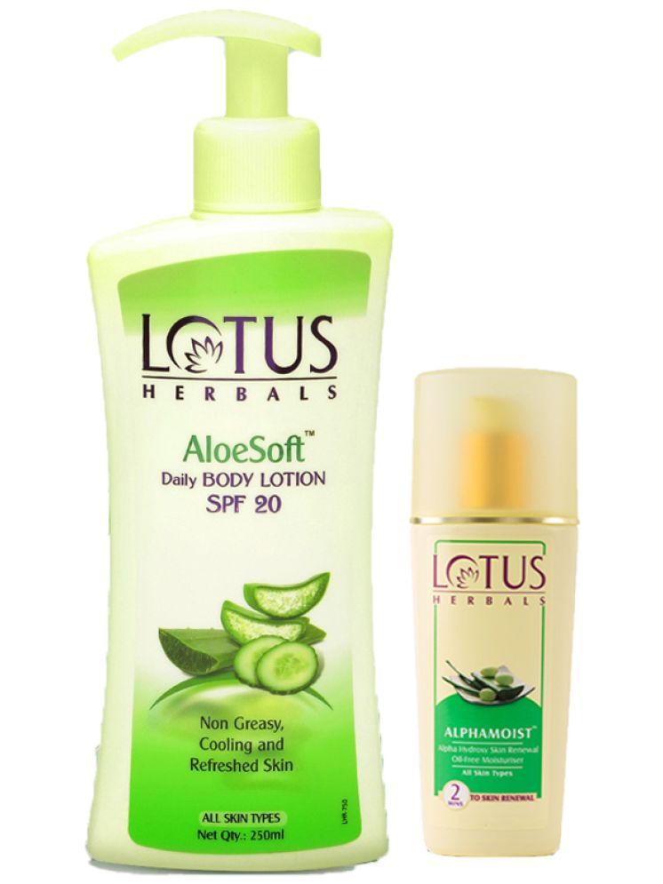     			Lotus Herbals Winter Kit Aloesoft Daily Body Lotion 250ml , Alphamoist 80ml (Pack of 2)