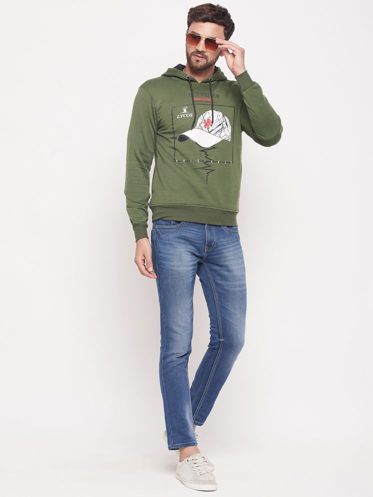     			Lycos Fleece Hooded Men's Sweatshirt - Olive ( Pack of 1 )