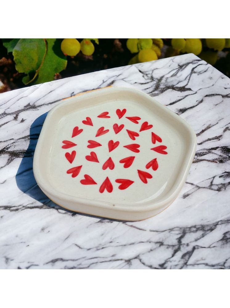     			Malaikah 1 Pcs Ceramic White Platter