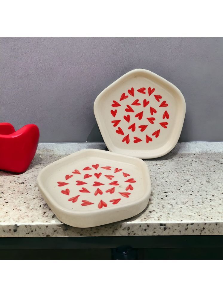     			Malaikah 3 Pcs Ceramic White Platter