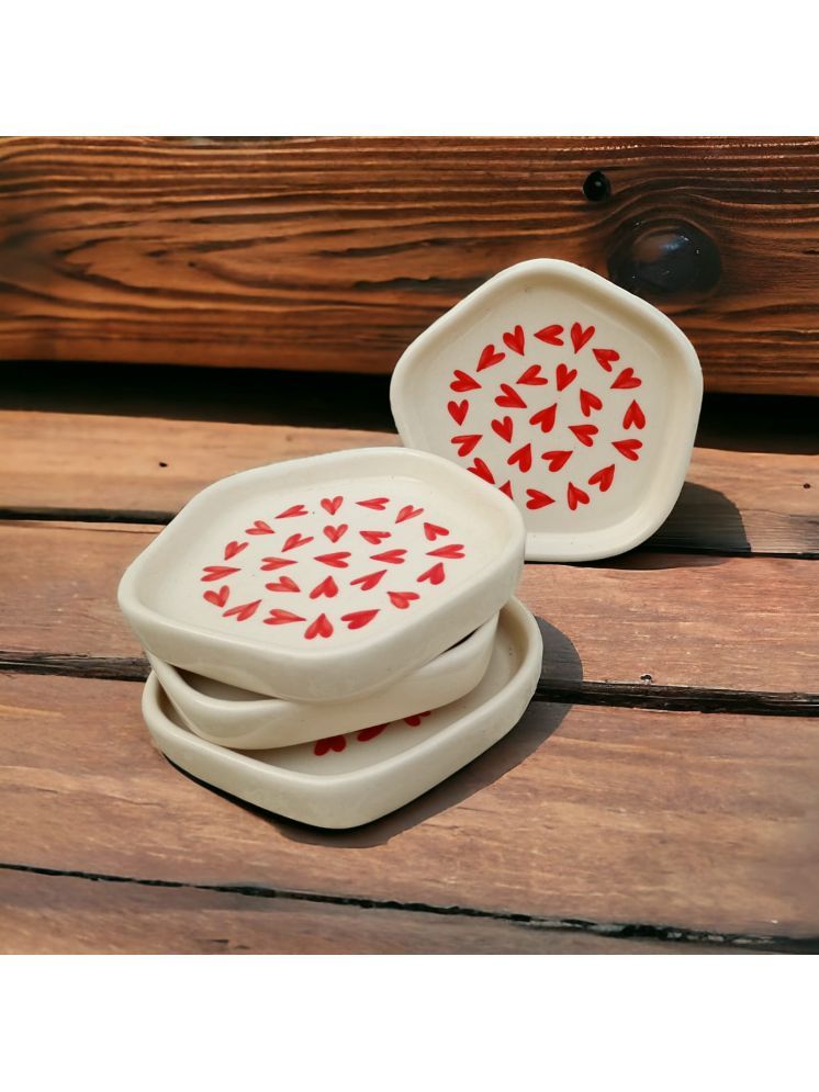     			Malaikah 4 Pcs Ceramic White Platter