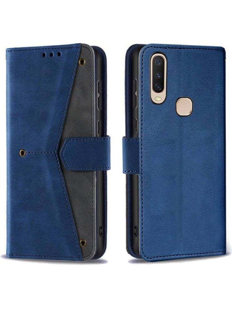     			Masque Blue Flip Cover Artificial Leather Compatible For Vivo Y15 ( Pack of 1 )