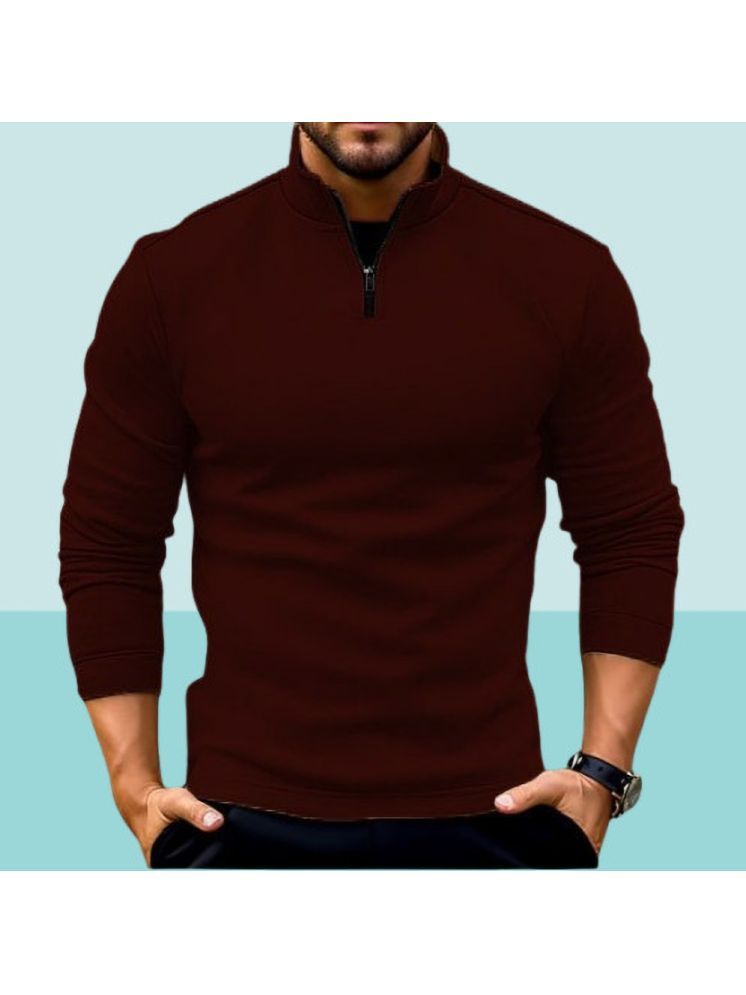     			Parona Fleece High Neck Men's Sweatshirt - Maroon ( Pack of 1 )