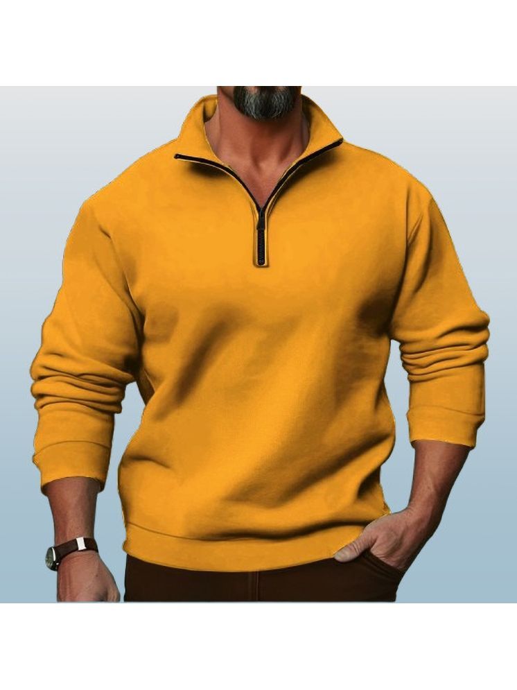     			Parona Fleece High Neck Men's Sweatshirt - Mustard ( Pack of 1 )