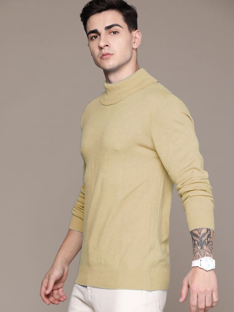     			AIN6 Woollen High Neck Men's Full Sleeves Pullover Sweater - Beige ( Pack of 1 )