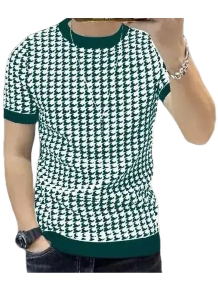     			Ayvina Cotton Blend Regular Fit Printed Half Sleeves Men's Round T-Shirt - Green ( Pack of 1 )