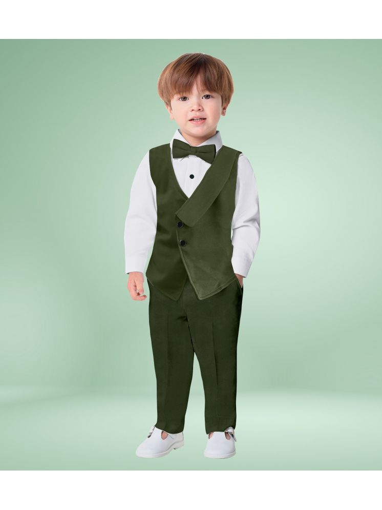     			BELIEVED WORTHS Pack of 1 Boys Cotton Blend Shirts & Pants Set ( Olive )