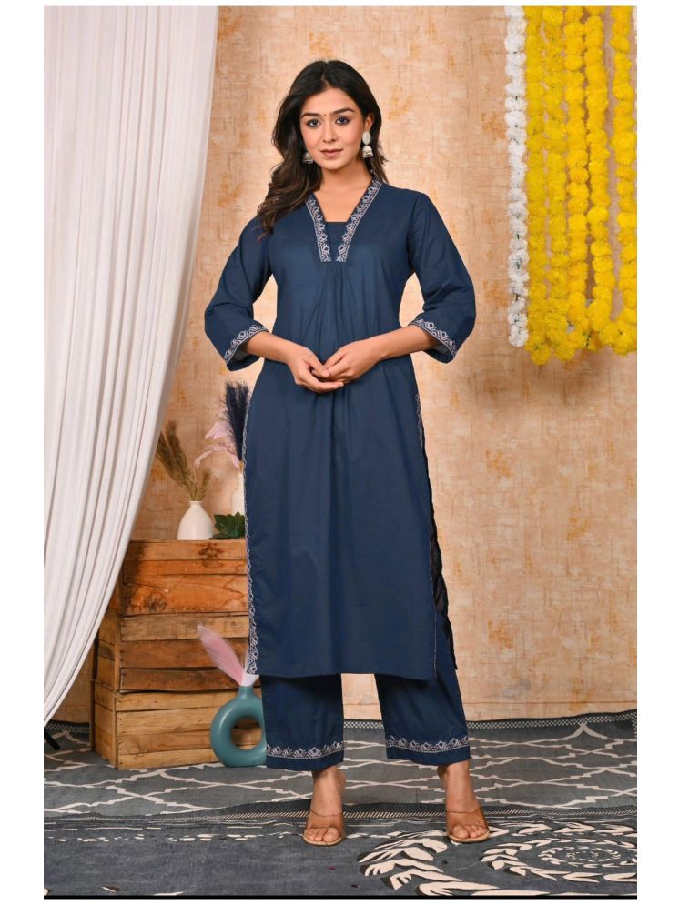     			Devakii Pack of 1 Rayon Solid A-line Women's Kurti - ( Blue )