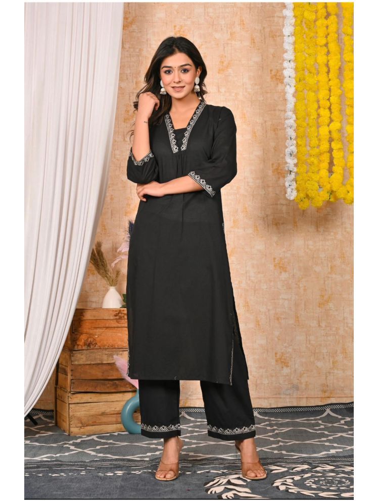     			Devakii Pack of 1 Rayon Solid A-line Women's Kurti - ( Black )