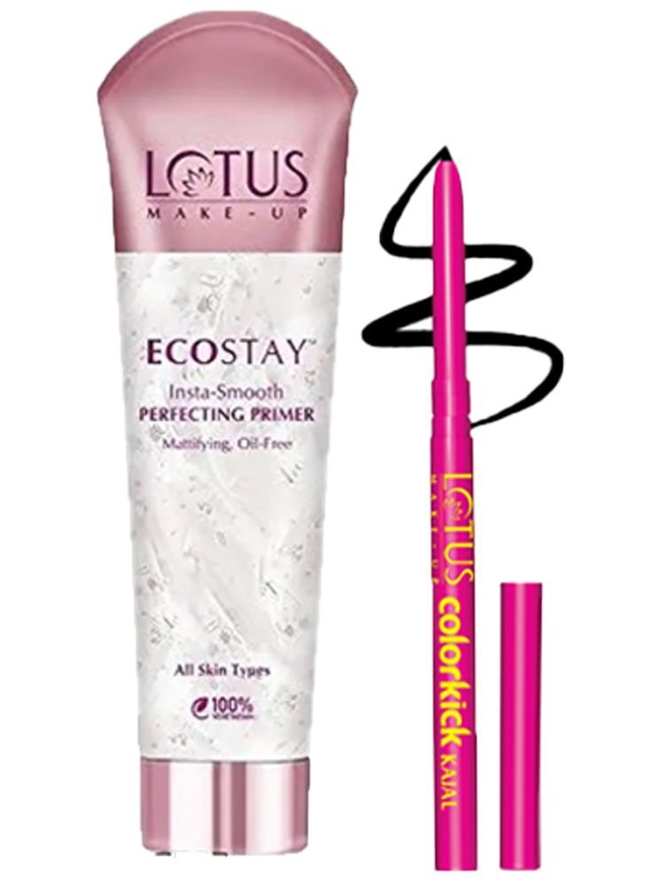     			Lotus Make-up ColorKick Kajal Black 0.35g , Ecostay Insta Smooth Primer 30ml (Pack of 2)