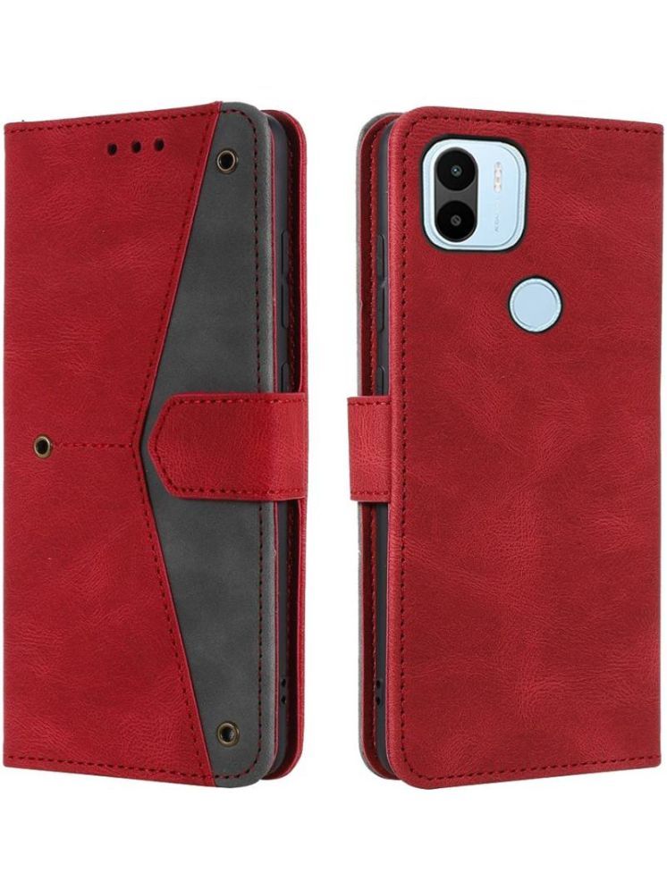     			Masque Red Flip Cover Artificial Leather Compatible For POCO C50 ( Pack of 1 )